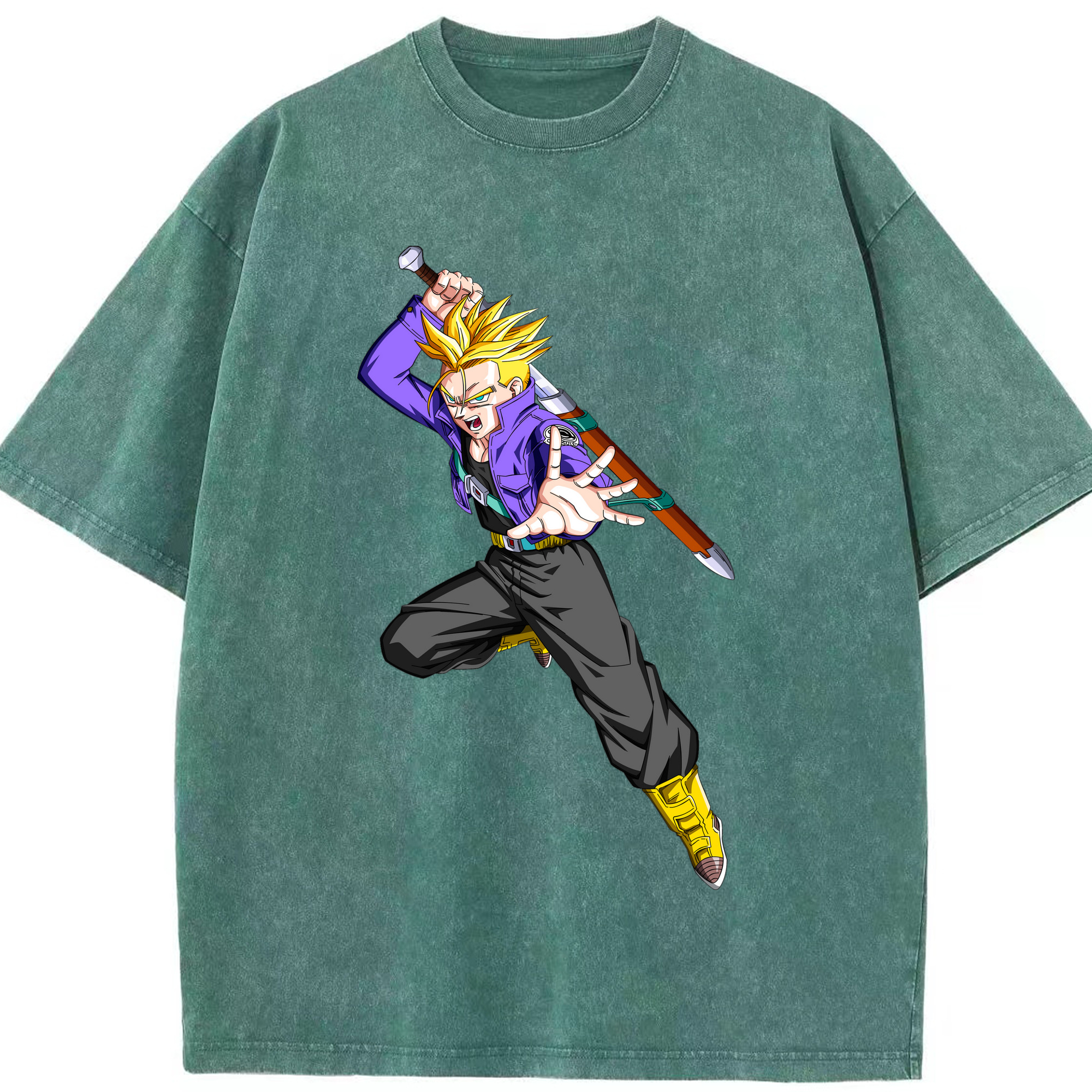 （画像用） ドラゴンボール トランクス（Torankusu）DRAGON BALL Trunks 綿100% ヴィンテージ風 半袖Tシャツ（フロントプリント）